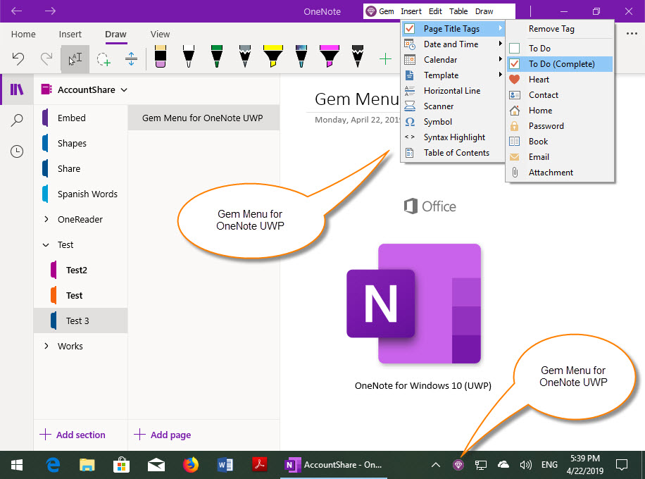 UWP Gem Menu For OneNote UWP 20 0 0 40 OneNoteGem UWP Gem Menu For OneNote UWP 20 0 0 40 OneNoteGem