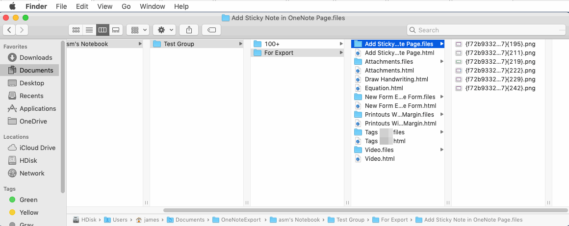 Mac 上的文件夹树状结构及其 HTML 文件