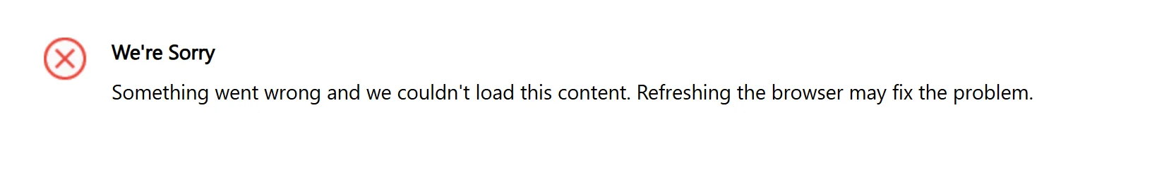 Something went wrong and we couldn't load this content. Refreshing the browser may fix the problem.